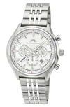 Porsamo Bleu Charlie Stainless Steel Multifunction Silver Tone Men's Watch 1261achs In Silver