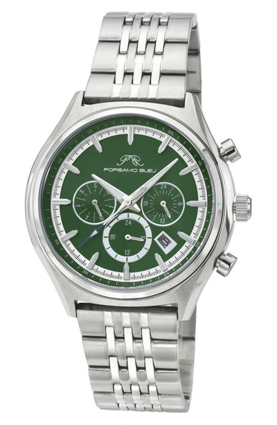 Porsamo Bleu Charlie Multifunction Bracelet Strap Watch, 45mm In Silver