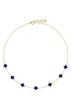 Gabi Rielle 14k Gold Plate Sterling Silver Clover Enamel Choker Necklace In Gold