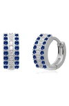 Gabi Rielle Sterling Silver Maison Moonlight Cz Pavé Huggie Hoop Earrings In Silver