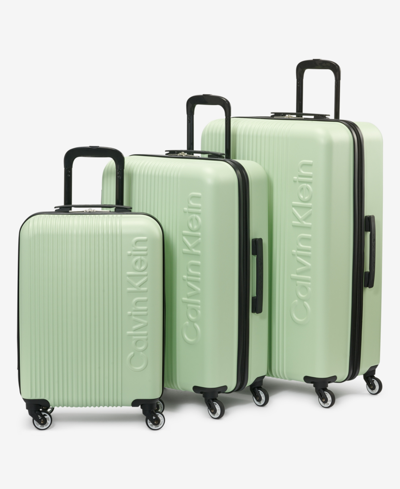 Calvin Klein Fillmore Hard Side Luggage Set, 3 Piece In Sunny Lime