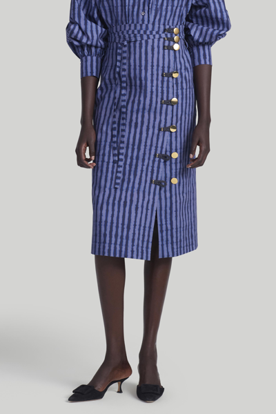 Altuzarra Hiroki Striped Midi Skirt In Eventide