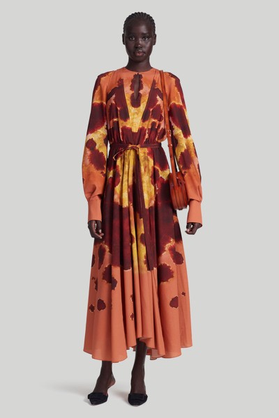 Altuzarra Peirene Dyed Maxi Dress In Orange Ochre Ladybug