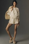 By Anthropologie Long-sleeve Lace Cutwork Blouse In White