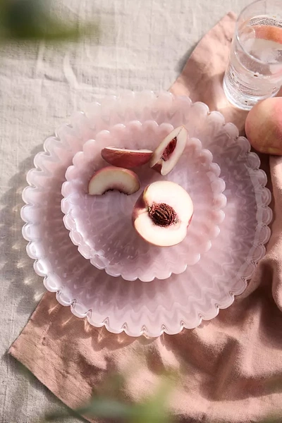 Terrain Scalloped Glass Plate In Pink