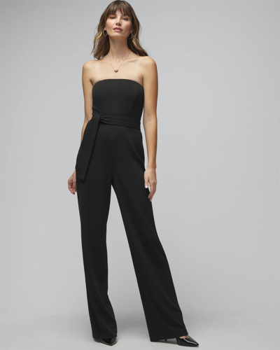 White House Black Market Petite Strapless Belted Jumpsuit In Black