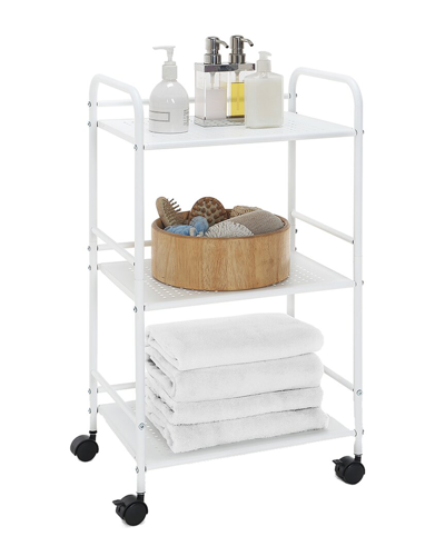 Sunnypoint 3-tier Metal Rolling Utility Cart In White