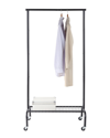 Sunnypoint Single Garment Rack With 1-tier Lower Shelf In Black