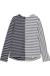 SACAI DIXIE LACE-UP STRIPED COTTON-JERSEY TOP