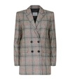 SANDRO Double-Breasted Check Print Coat
