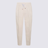 Brunello Cucinelli Drawstring Straight Leg Trousers In Beige