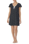 Kate Spade Short Sleeve Sleep Shirt In Black Dot