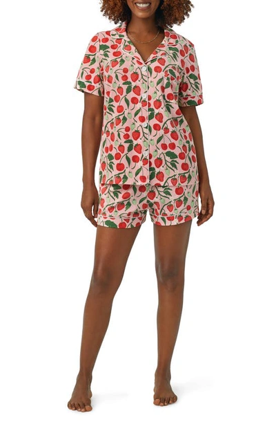 Bedhead Pajamas Print Stretch Organic Cotton Jersey Short Pajamas In Berry Bliss