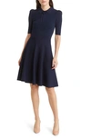 Ted Baker Hillder Mixed Stitch Knit Dress In Navy