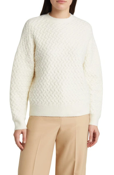 Ted Baker Horizontal Cable Knit Sweater In Ivory
