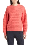 Ted Baker Horizontal Cable Knit Sweater In Coral