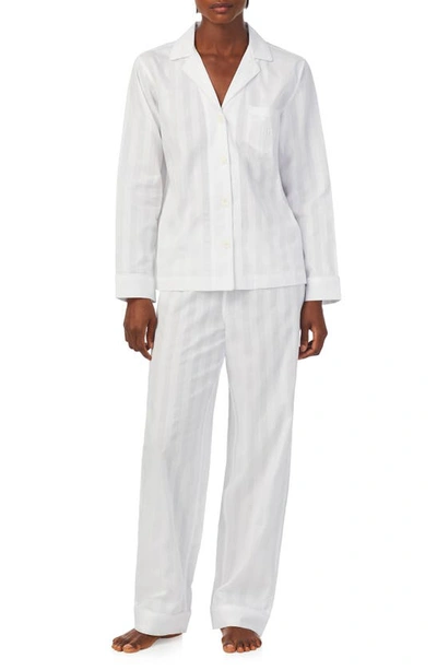 Lauren Ralph Lauren Shadow Stripe Pajamas In White