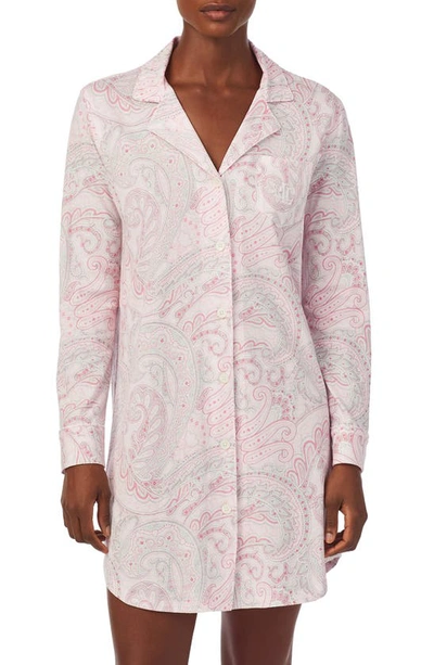 Ralph Lauren Paisley Print Sleepshirt In Blush