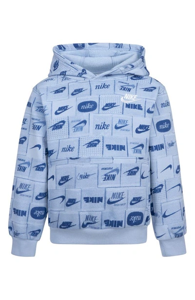 Nike Boys' Sportswear Club Printed Hoodie - Little Kid In Light Armory Blue