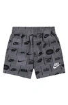 Nike Sportswear Club Little Kids' Printed Shorts In Grey