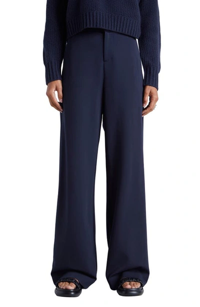 Splendid X Kate Young Wool-blend Straight-leg Pants In Navy