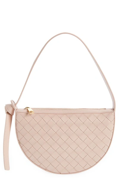 Bottega Veneta Women Sunrise Mini Leather Shoulder Bag In Pink