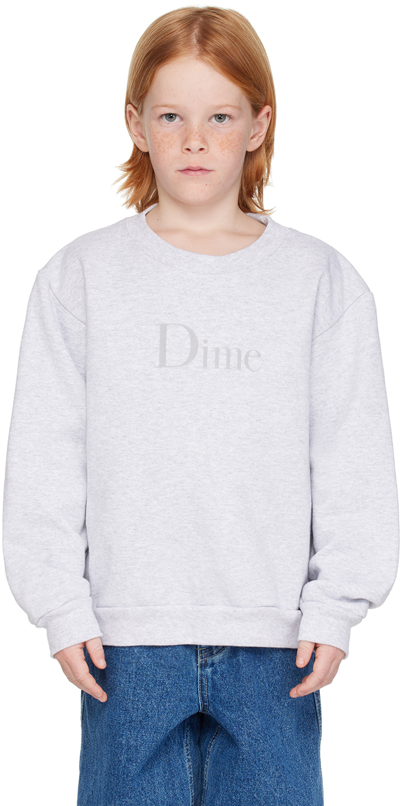 Dime Kids Gray Printed Sweatshirt In Ash
