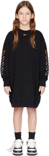 Off-white Arrow-print Cotton Dress In Black Multicolor