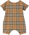 BURBERRY BABY BEIGE CHECK JUMPSUIT