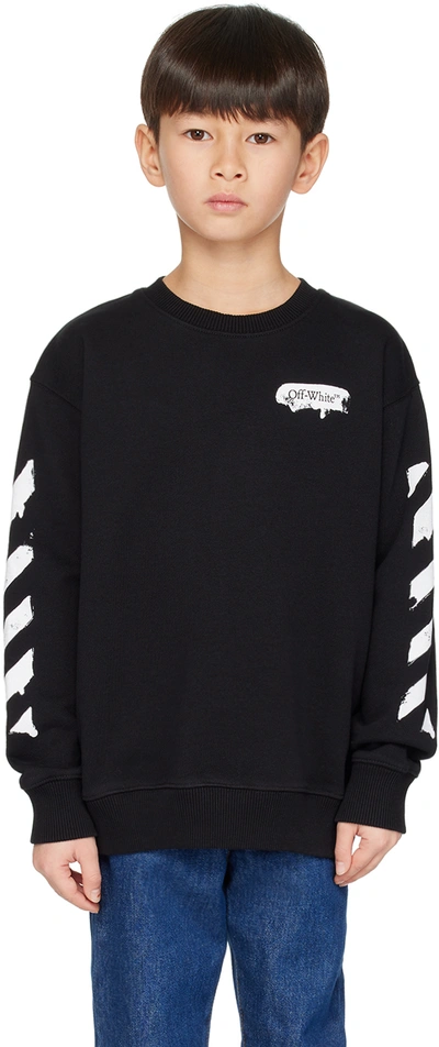 Off-white Kids Black Paint Sweatshirt