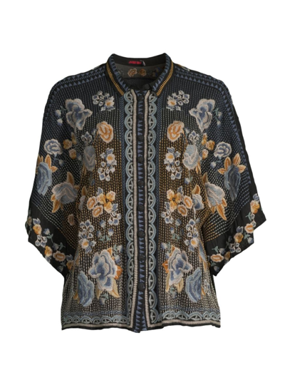 Johnny Was Women's Minerva Embroidered Floral Blouse In Black