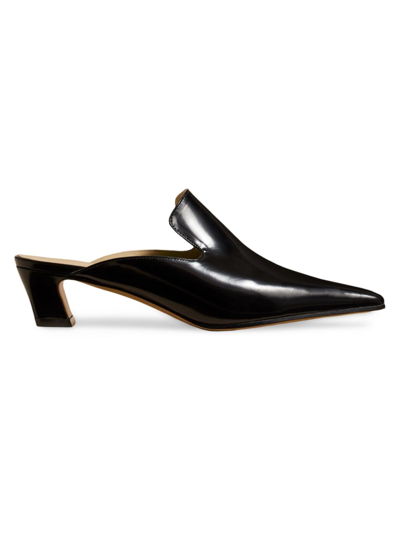 Khaite Marfa Leather Loafer Mules In Black