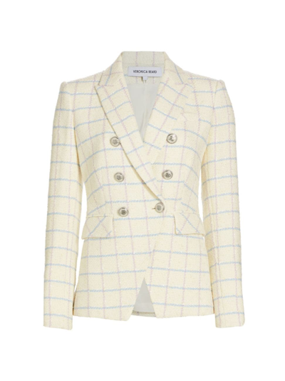 Veronica Beard Women's Miller Dickey Plaid Tweed Jacket In White Multi