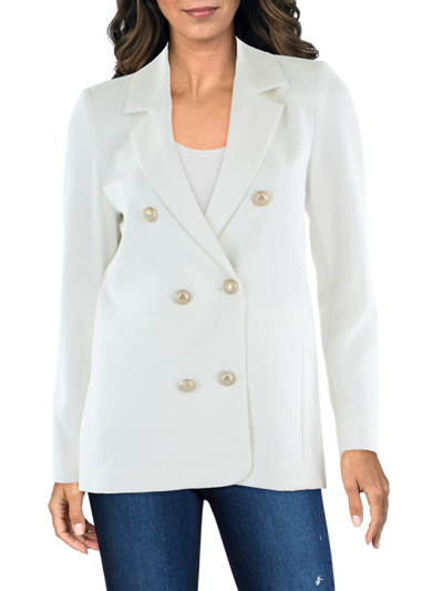 Generation Love Leighton Womens Business Formal Double-breasted Blazer In White