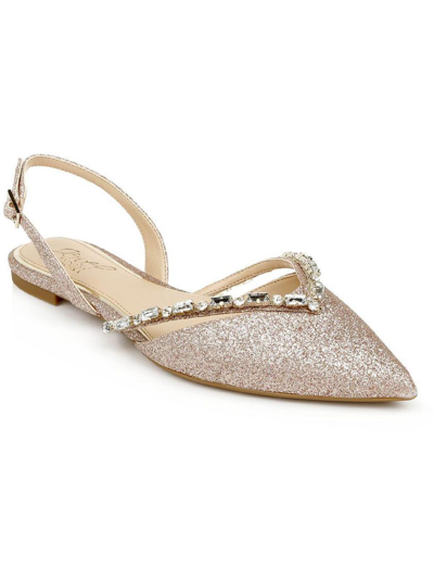 Jewel Badgley Mischka Camden Womens Glitter Embellished Slingbacks In Multi