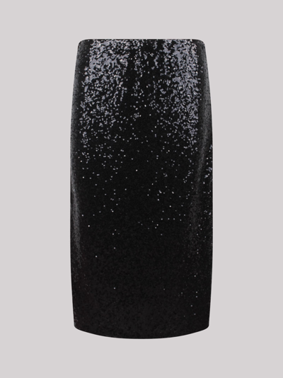 Ermanno Firenze Sequinned Midi Skirt In Black