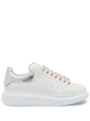 ALEXANDER MCQUEEN WHITE LOW TOP trainers WITH OVERSIZED PLATFORM AND METALLIC HEEL TAB IN LEATHER WOMAN