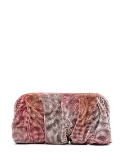 Benedetta Bruzziches Venus La Grande Pink Clutch Bag In Fabric With Allover Crystals Woman