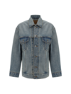 Balenciaga Light Blue Washed-effect Denim Jacket In Light Indigo/madder