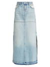 Re/done Maxirock Aus Denim In Distressed-optik In Ripped Tide