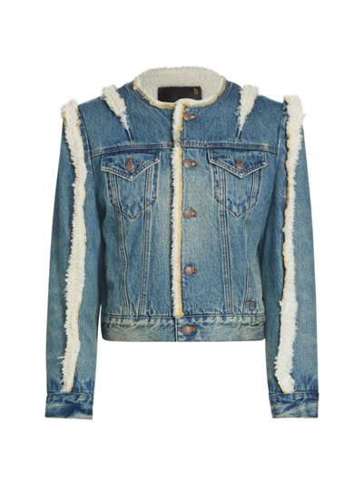 R13 WOMEN'S SHERPA-LINED DENIM TRUCKER JACKET