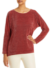 CHENAULT WOMENS RIBBED WIDE NECK PULLOVER TOP