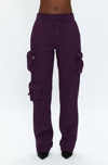 Pistola Bobbie Mid Rise Loose Straight Leg Cargo Pant In Washed Aubergine In Multi