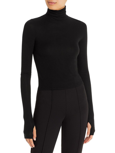 Atm Anthony Thomas Melillo Ribbed Stretch-modal Jersey Turtleneck Top In Black