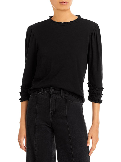 Goldie Womens Ruffled T Blouse In Black