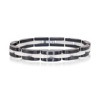 Metallo Stainless Steel Black And White Link Bracelet In Black