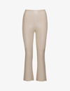 Commando Faux Leather Flare Leggings In Beige