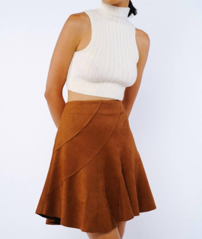 Ciebon Aje Paneled Mini Skirt In Brown