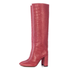 TORAL LAMPONE ANIMAL PRINT TALL BOOTS IN CHERRY