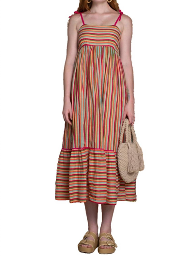 Olivia James The Label Malin Dress In Strawberry Stripes In Multi